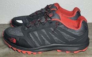 The North Face Litewave Fastback Womens 9 Hiking Shoe Black, Gray & Cayenne Red
